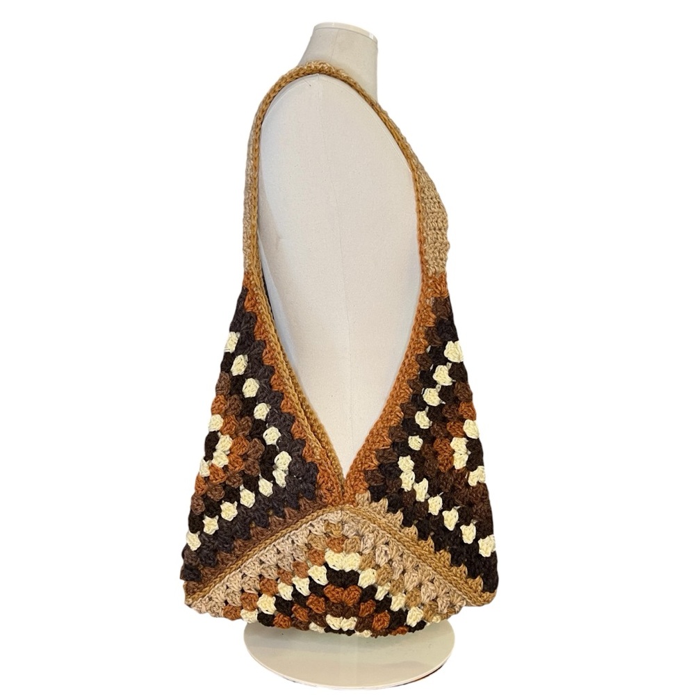 HANDMADE Crochet Retro Style Granny Square Crossbody Purse Shoulder Bag